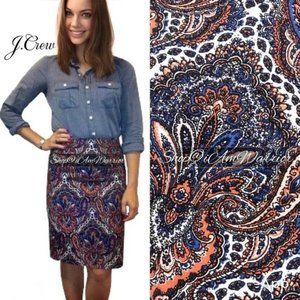 J. CREW PAISLEY PENCIL SKIRT
